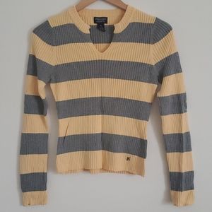 American Eagle Women's Striped Long Sleeve Shirt